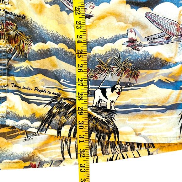 Big Dogs Vintage Men's Flying Dog Short Sleeve Button Down Hawaiian Shirt Sz 3XL - Picture 8 of 9